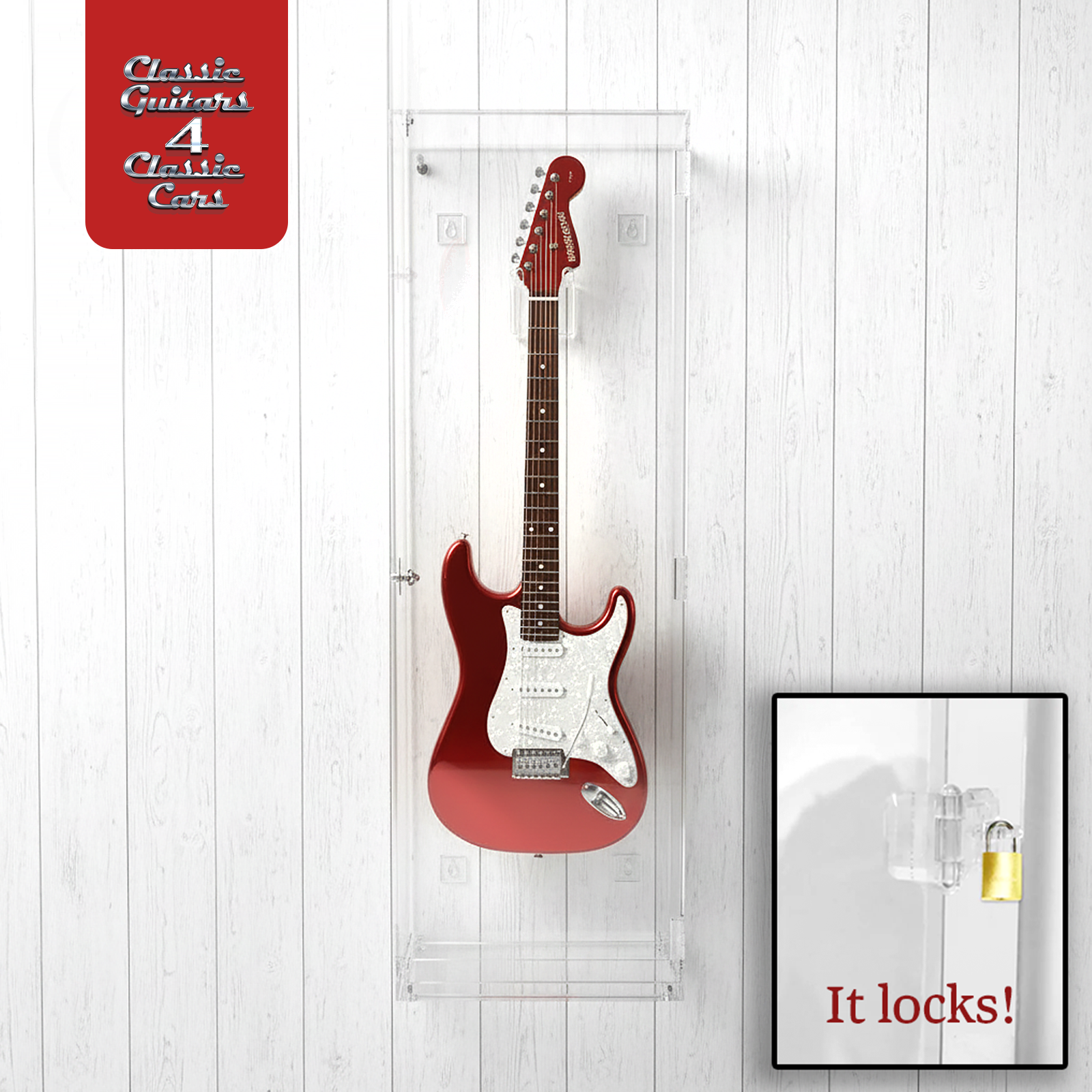 Premium Clear Plexi Wall Display Guitar Case