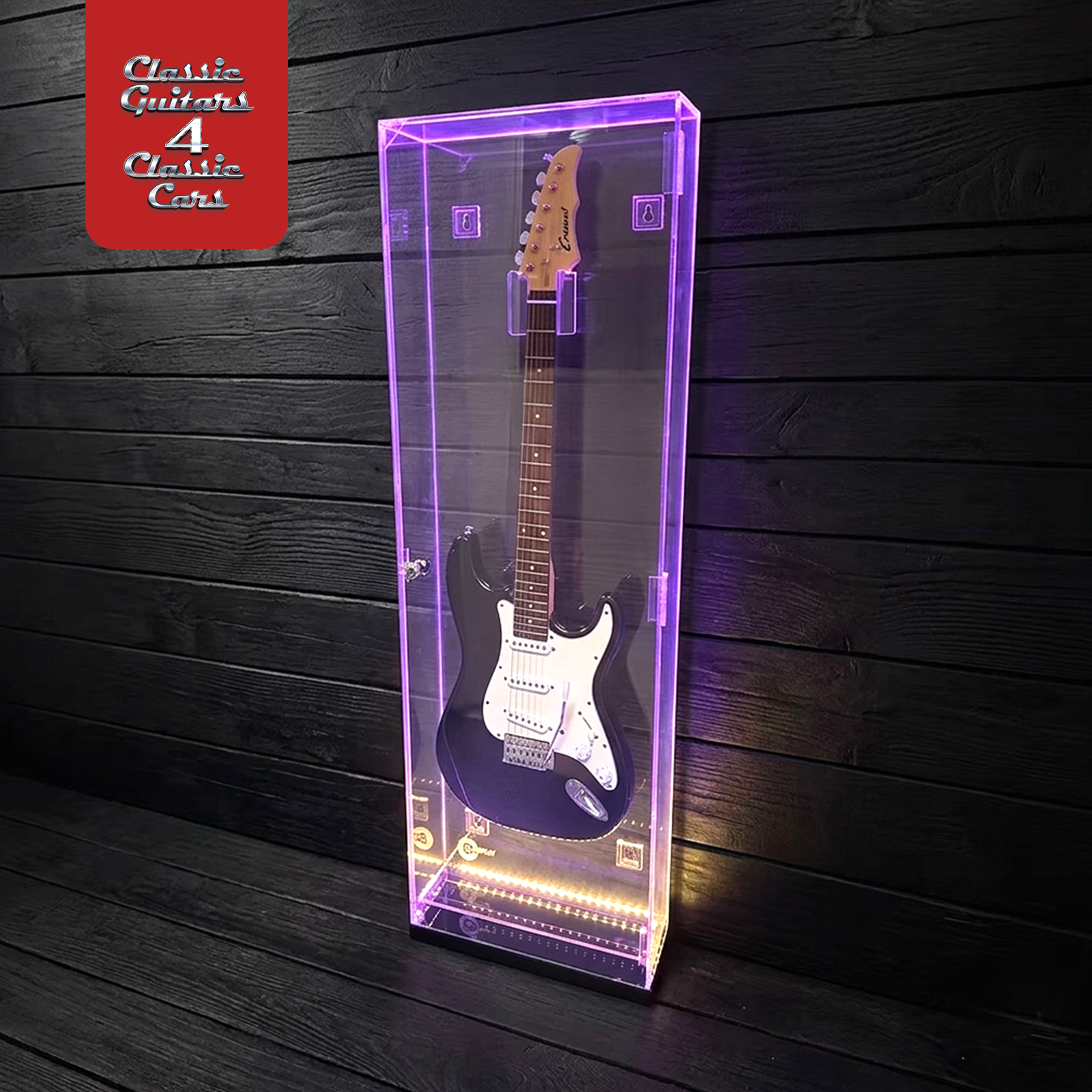 Illuminating Clear Plexi Wall Display Guitar Case